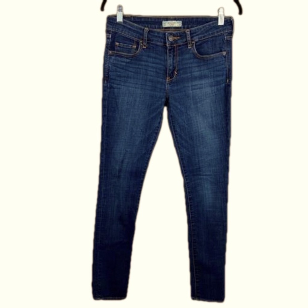EUC Abercrombie & Fitch Midrise Skinny Jean W27 L29 or 4S Stretch Dark Wash